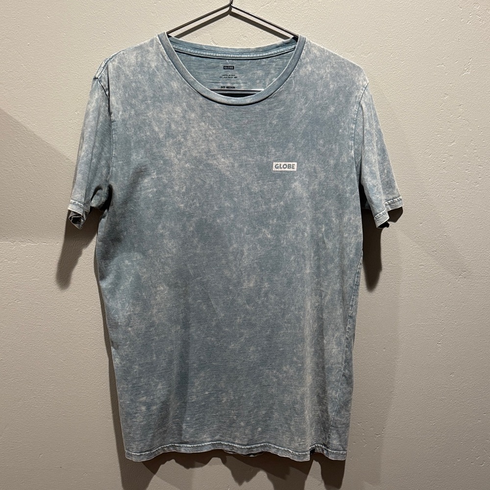 Globe Men's Stonewashed Blue Short Sleeve Men’s Cotton Tee T-shirt medium